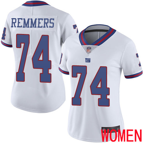 Women New York Giants #74 Mike Remmers Limited White Rush Vapor Untouchable Football NFL Jersey->new york giants->NFL Jersey